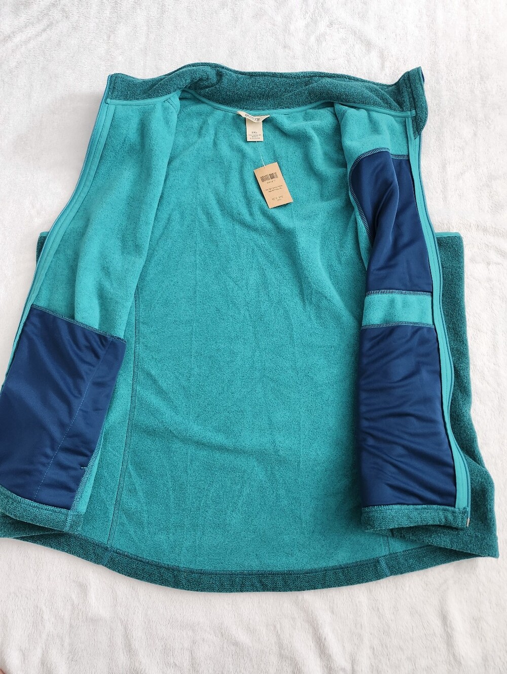 DULUTH TRADING Womens Plus Size 2XL Polartec Fleece Sweater Vest Bright Teal NWT - Picture 5 of 9